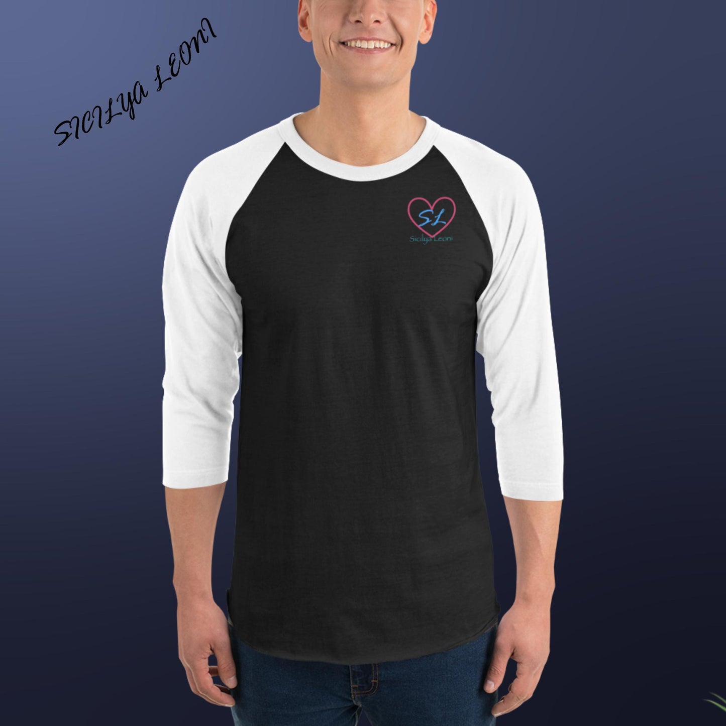 SL: SL Heart 3/4 sleeve raglan shirt