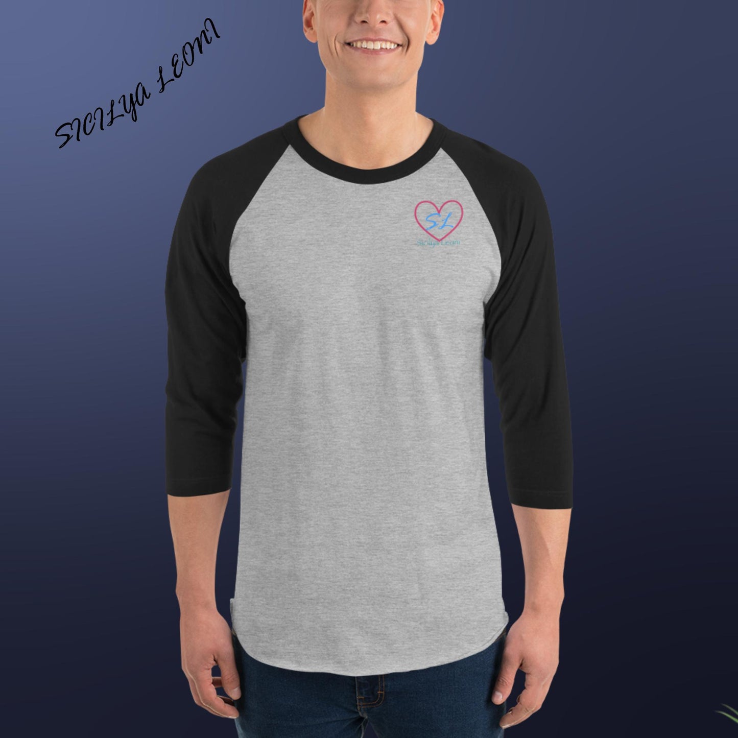 SL: SL Heart 3/4 sleeve raglan shirt