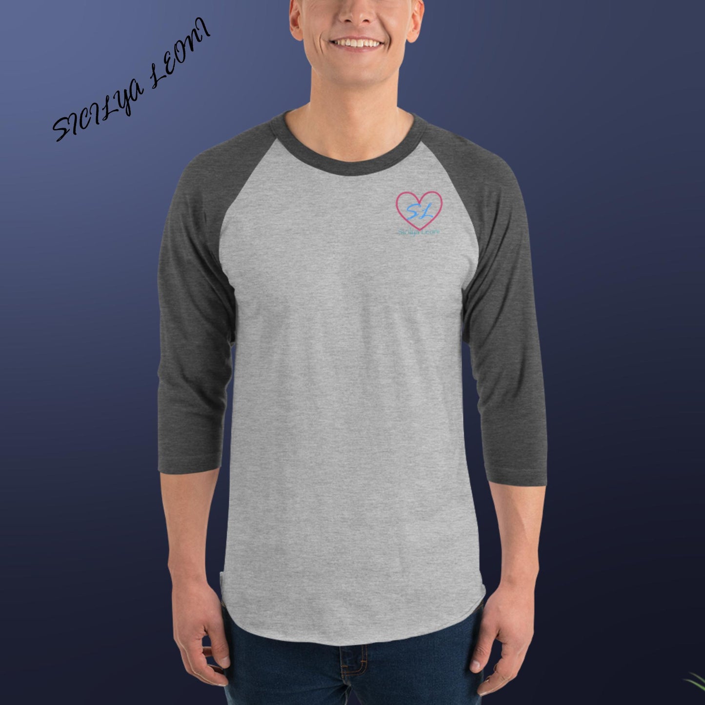 SL: SL Heart 3/4 sleeve raglan shirt