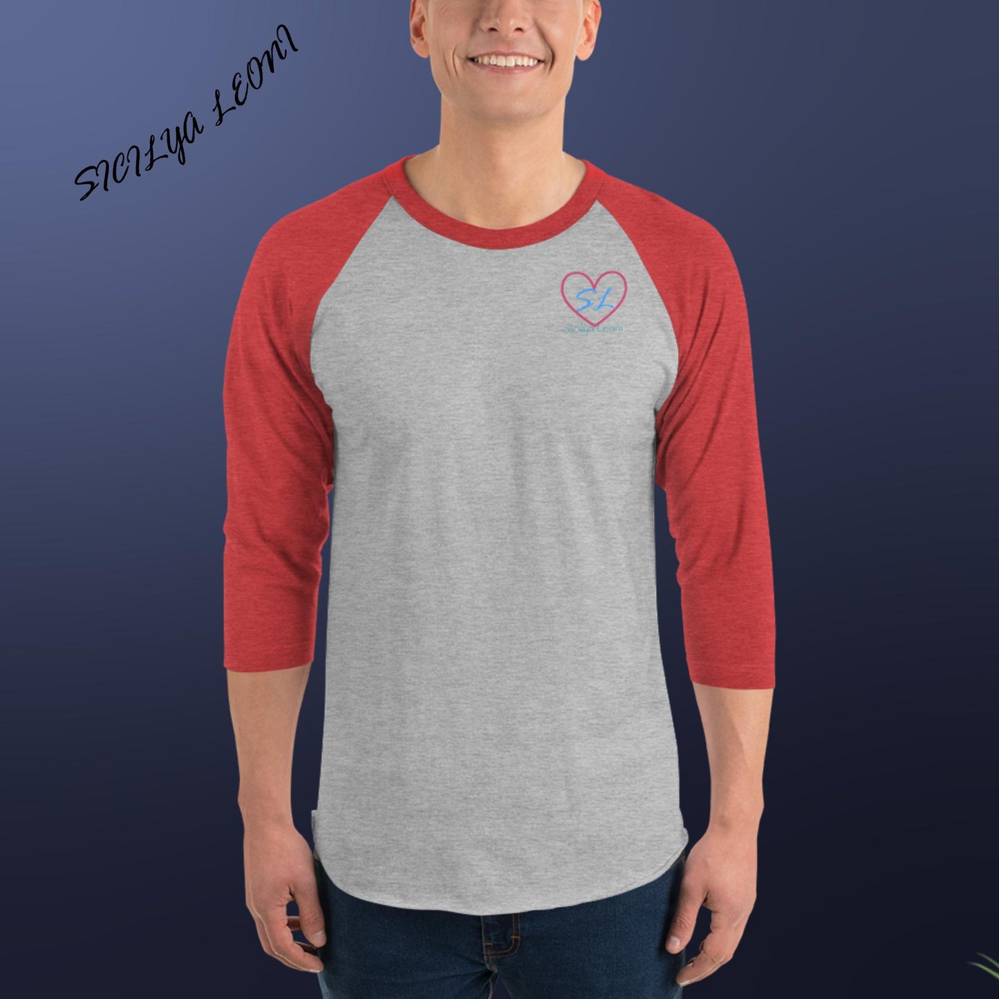 SL: SL Heart 3/4 sleeve raglan shirt