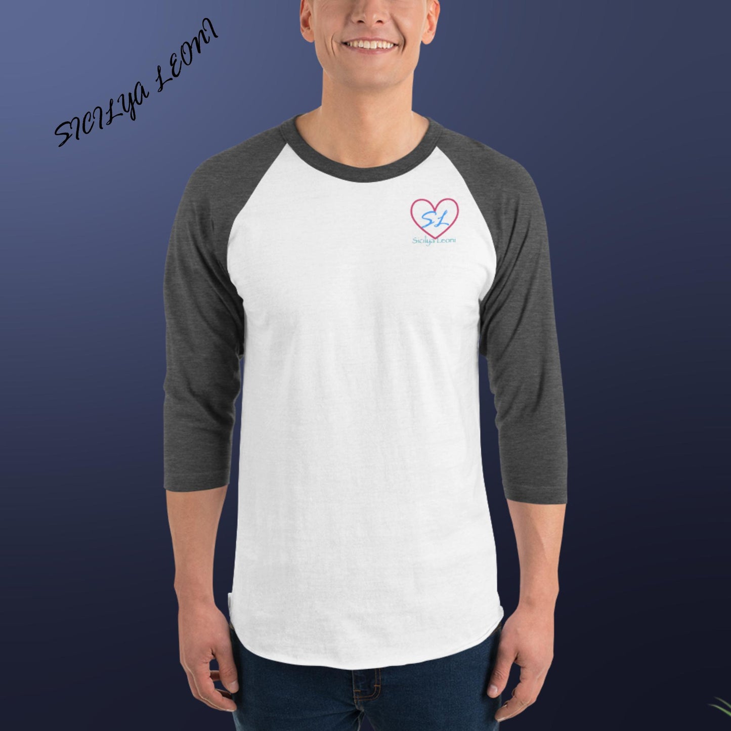 SL: SL Heart 3/4 sleeve raglan shirt