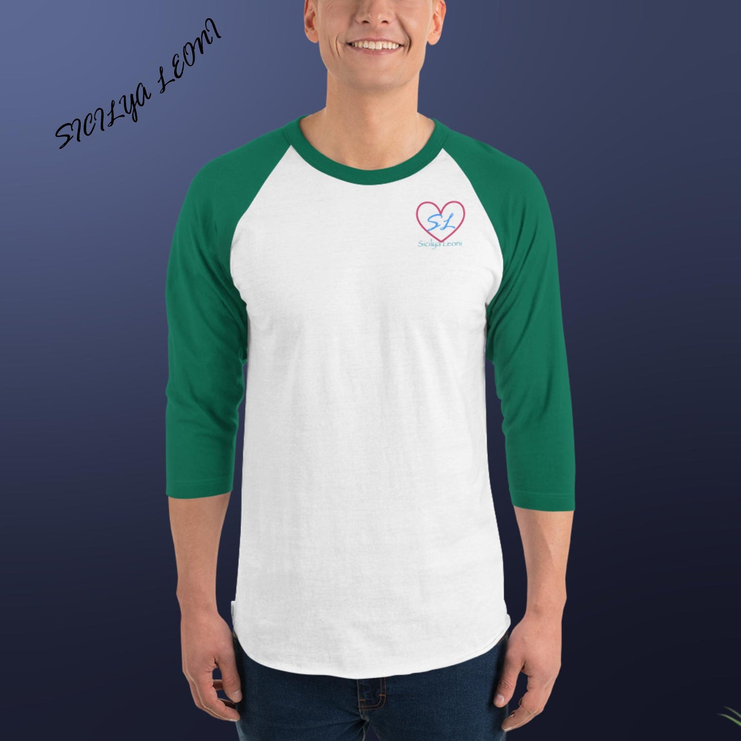 SL: SL Heart 3/4 sleeve raglan shirt