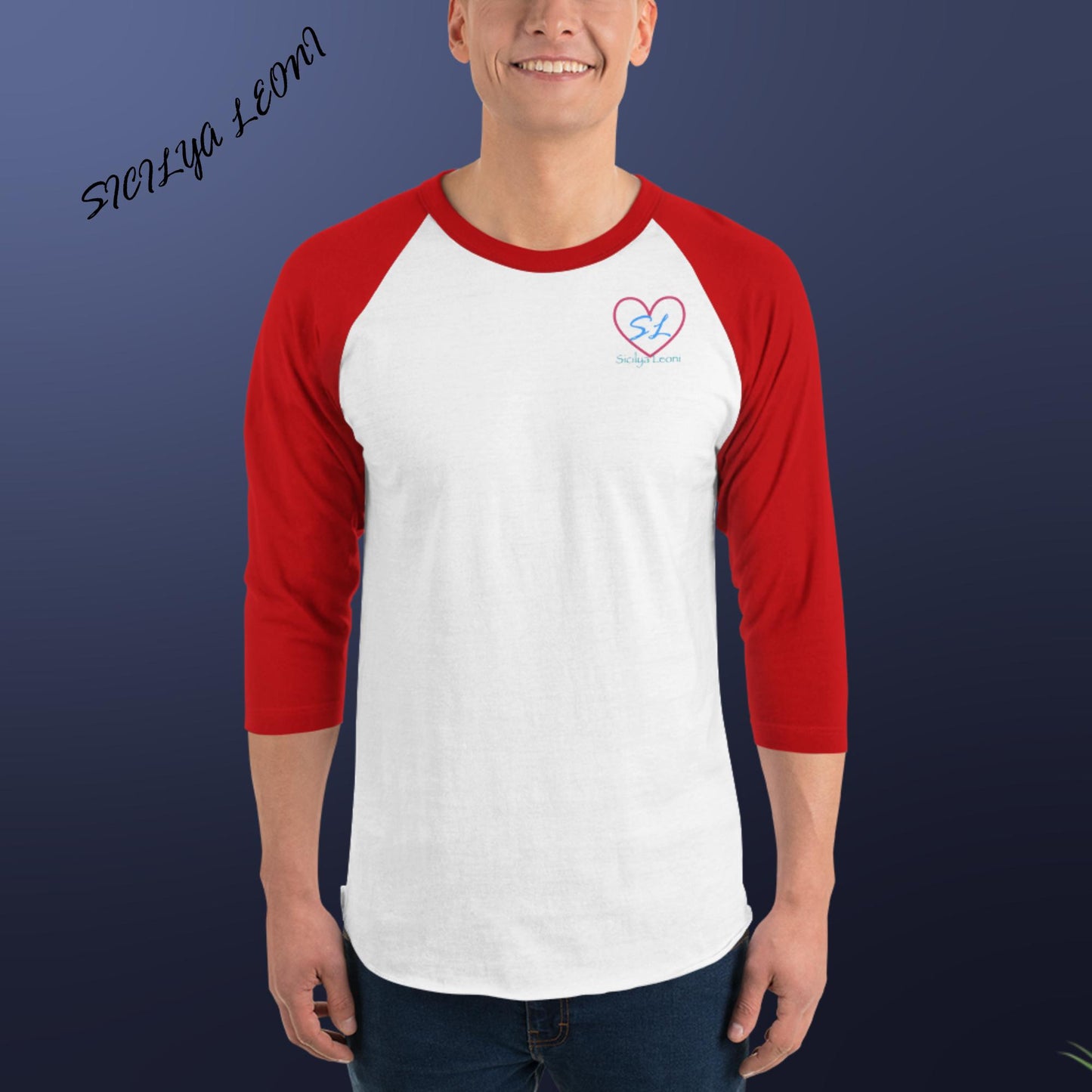 SL: SL Heart 3/4 sleeve raglan shirt